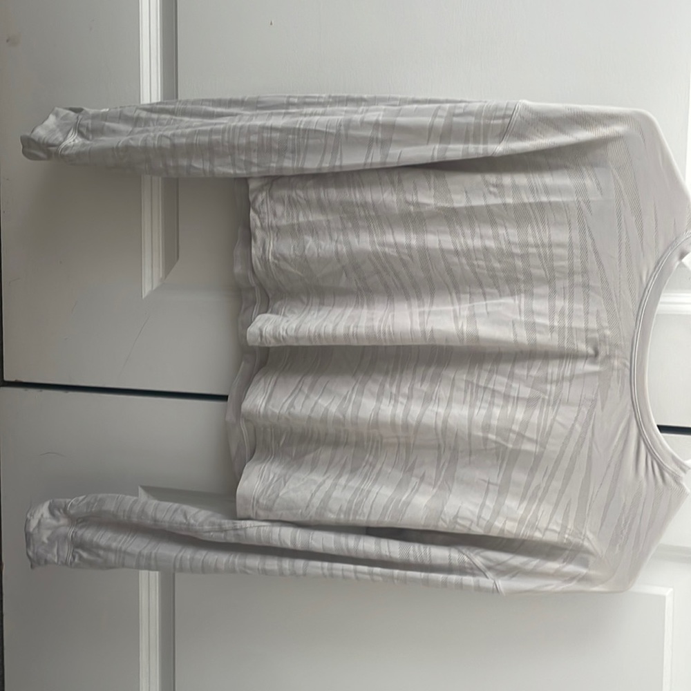 Lululemon zebra striped athletic shirt